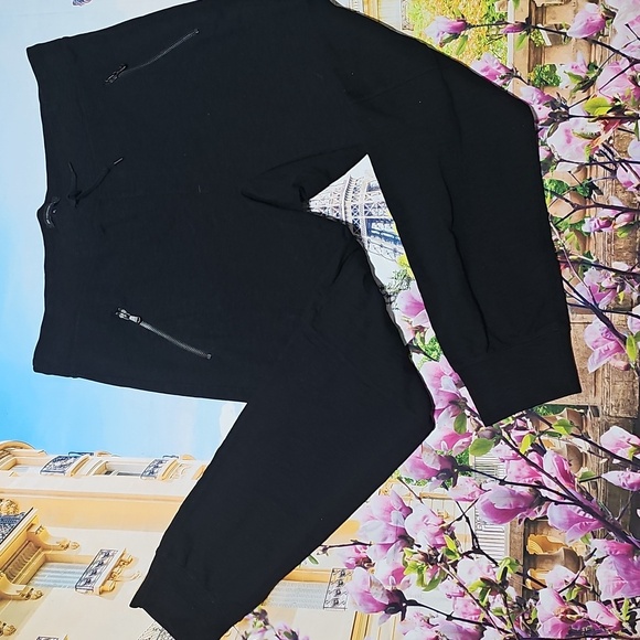 John Varvatos Black Joggers with Zipper Detail Size XL - Picture 2 of 7